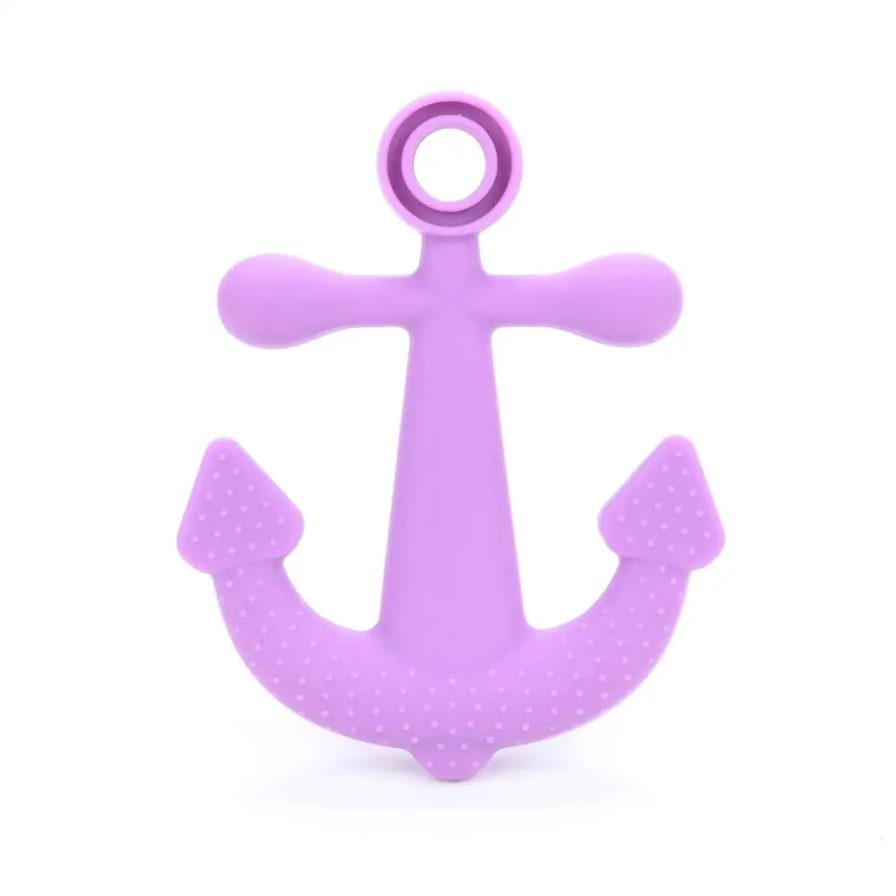 Anchor 02 1 шт., детский прорезыватель, мультяшный осьминог, морская лошадь, животные, соска, цепочка, ожерелье, Пищевая силиконовая гитара, детский грызунок - Цвет: Anchor 02