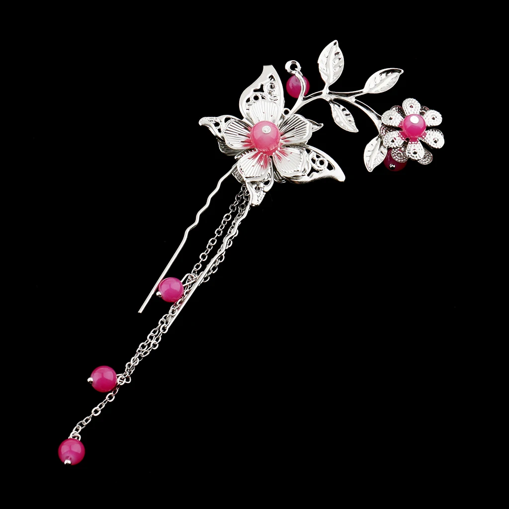 Kanzashi Hairpin Japanese Hair Clip U Pin Tassels for Kimono Bride  Lady