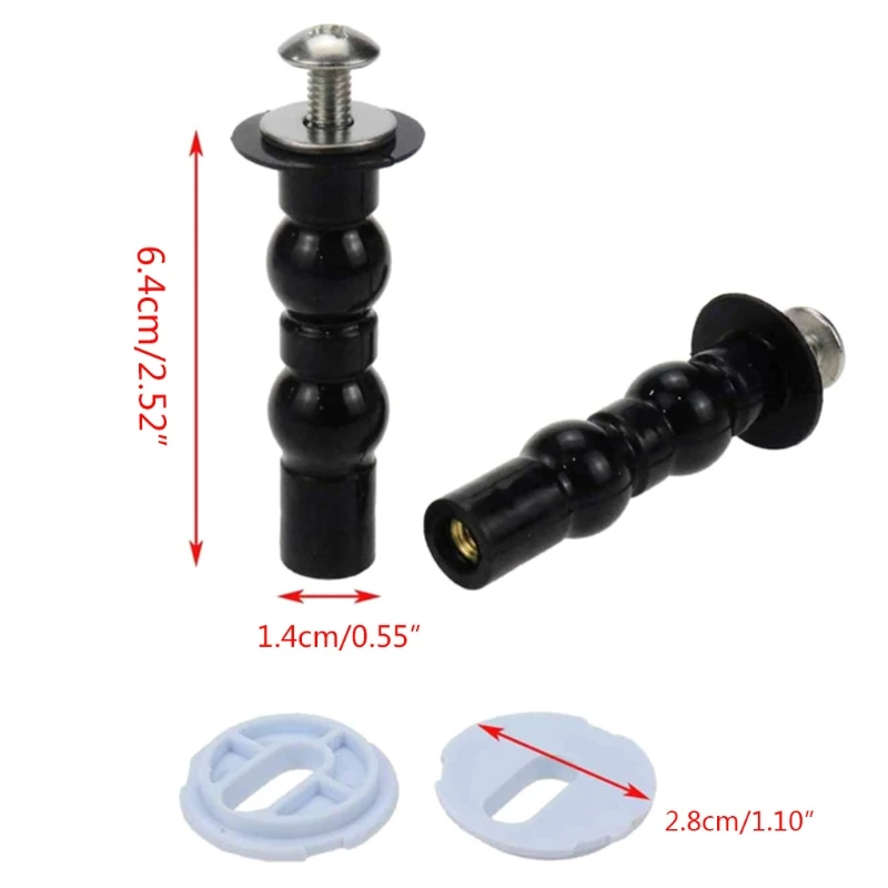 K1KA 2x Toilet Seat Fixing Screwbolts with Two Expandable Ball Universal Toilet Lid Expansion Screw Hardware Fix Accessories