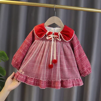 

2020 Autumn Winter Kids Dresses for Girls Plaid Birthday Party Dress Toddler Girl Clothes Baby Princess Dress Clothing Vestidos