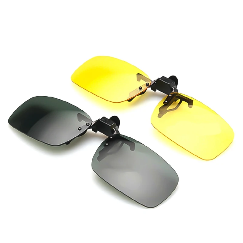 Поляризованные прикрепляемые солнцезащитные очки для вождения ночного видения линзы солнцезащитные очки для мужчин и женщин с чехлом и стеклами ткань