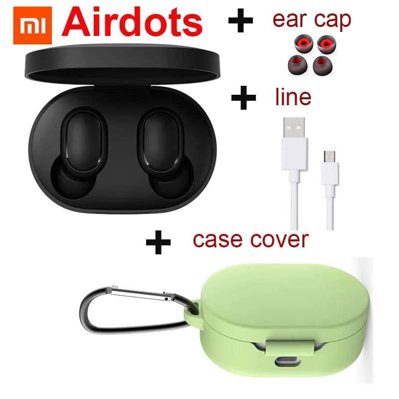 Новые Xiao mi Red mi AirDots Bluetooth наушники TWS ga mi ng гарнитура наушники Handsfree mi AirDots наушники для Android iphone - Цвет: add line geencover