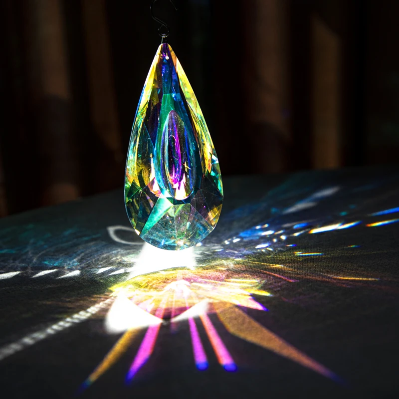 120mm AB-Color Hanging Crystals Prism Suncatcher For Windows Decoration Chandelier Parts DIY Home Wedding Decor