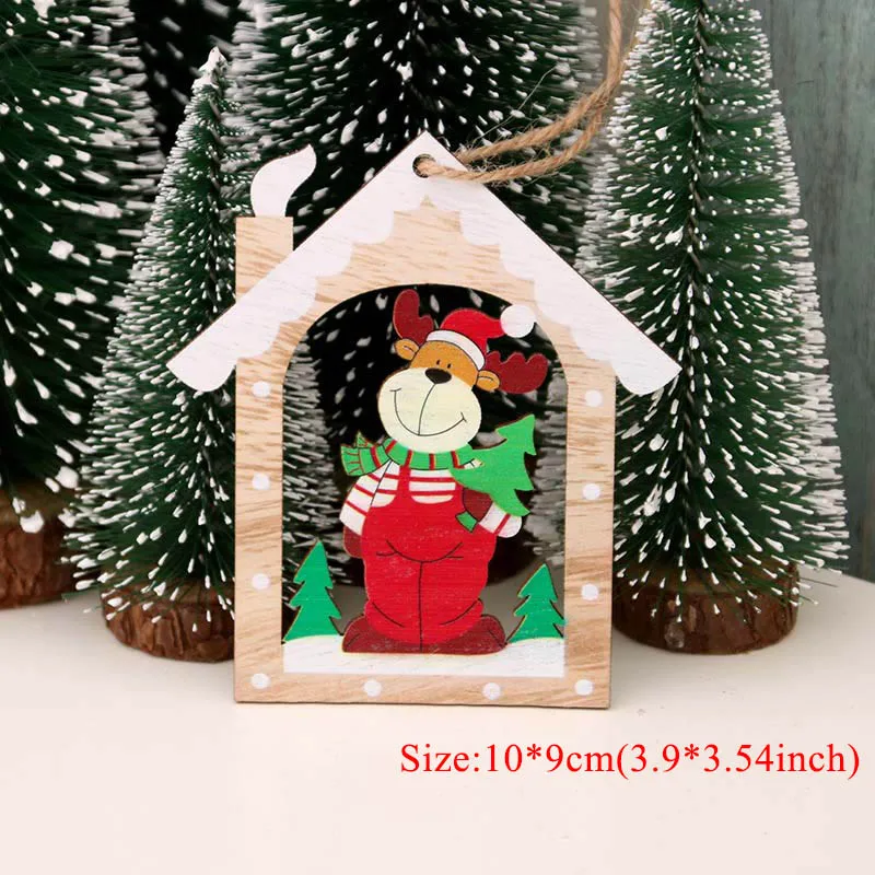 Wooden Pendant 03 Деревянные украшения для рождественской елки, Подвесные рождественские украшения для дома, Navidad, рождественский подарок, счастливый год - Color: Wooden Pendant 03