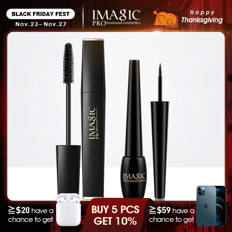 

IMAGIC Mascara 4D Silky Mascara Lengthen Eyelashes Mascara Curling and Eyeliner Liquid Eyeliner Waterproof Quick-drying Eyeliner