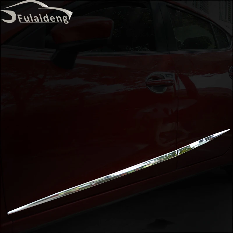 4 шт. для Mazda 3 Axela sedan- корпус из нержавеющей стали отделка боковой двери молдинг внешняя крышка отделка автомобиля аксессуары для укладки