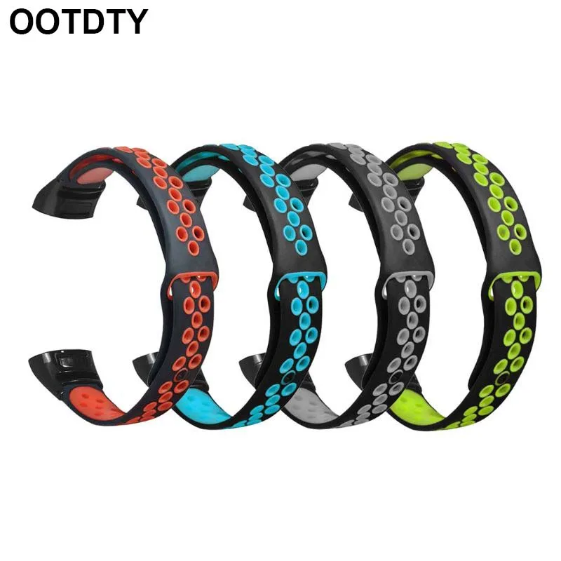 

Two-Color Silicone Breathable Sport Wrist Strap Watch Band for Huawei Honor Band 5/4 Smart Watch Bracelet Accessories
