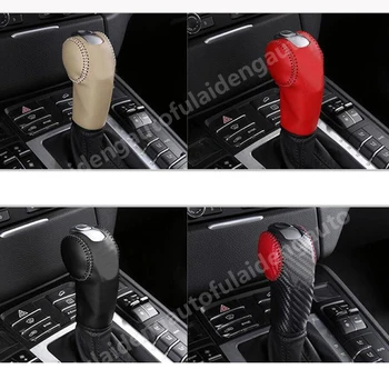 

For Porsche Macan 2014-2019 New DIY Automatic Leather Gear Shift Knob Cover trim Car Accessories