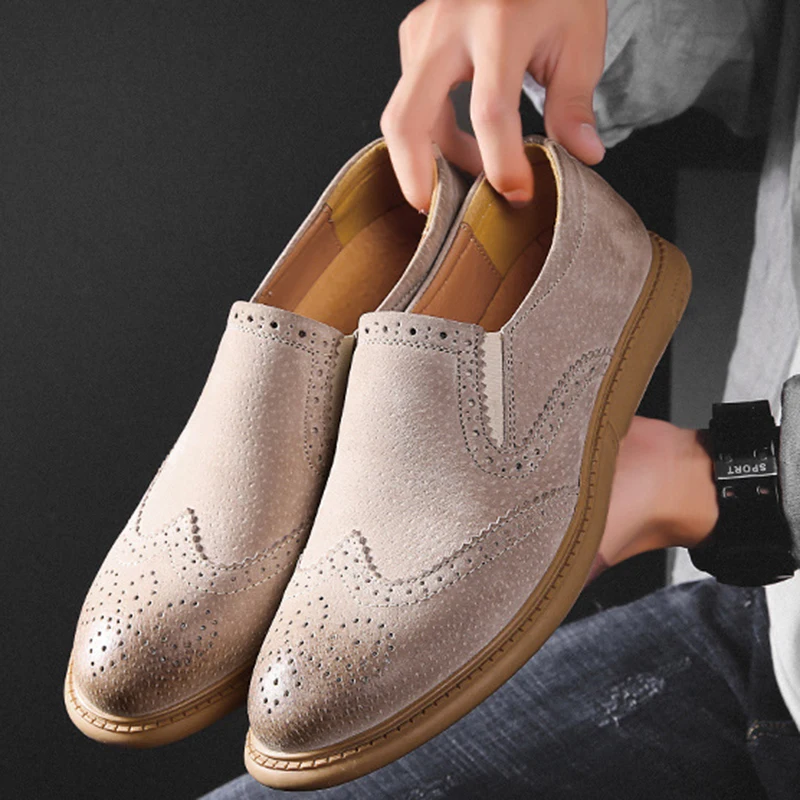 Merkmak/Мужская обувь из натуральной кожи повседневная обувь с круглым носком в британском стиле Осенняя износостойкая Мужская прогулочная обувь на плоской подошве; большие размеры