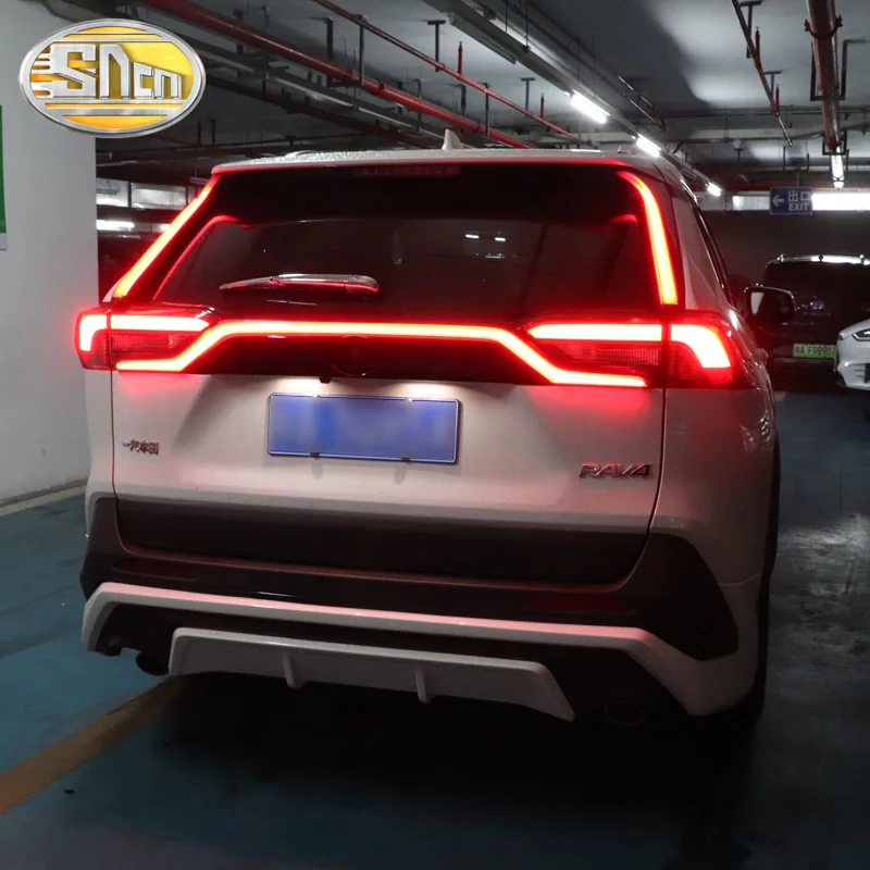 2PCS Rear Pillar Light For Toyota RAV4 2019 2020 Car LED Rear Running Light Bumper Brake Light Dynamic Turn Signal Reflector