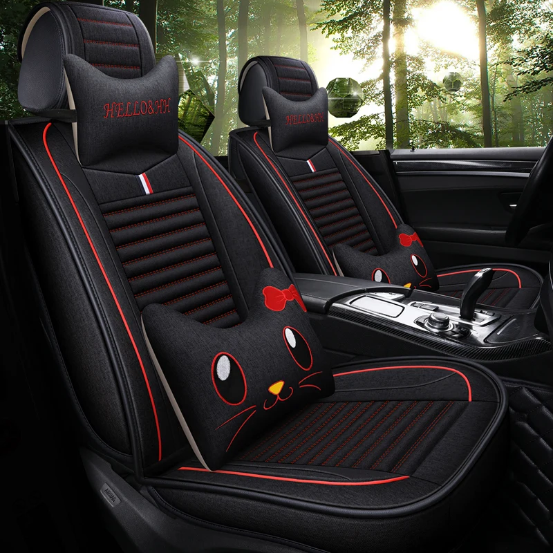 Full Coverage flax fiber car seat cover auto seats covers for Citroen c1 celysee ds3 c4 ds4 c5 ds5 c3 aircross c4aircross c3pica