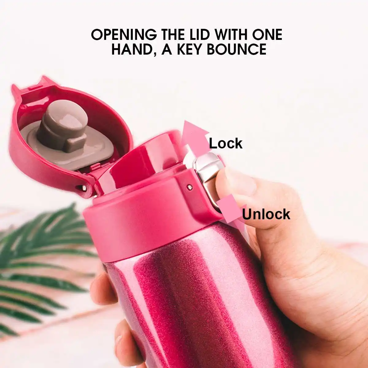 YKPuii 304 Stainless Steel Thermos Cup White/Red/Brown/Black Thermoscup Vacuum Flasks Coffee Milk Travel Mug Safety Lock Bottle