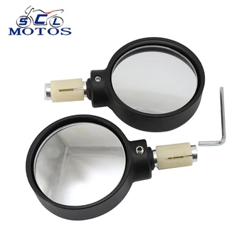 

Sclmotos- 2Pcs ABS Motorcycle Mirror Black 22mm Handle Bar End Rearview Side Mirrors Cafe Racer Dit Pit Bike for Honda CBR KTM
