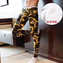 Новые мужские модные длинные штаны с добавлением Бархата Зимние теплые печатные термо сексуальные легинсы, Колготки Нижнее белье Зимняя осенняя одежда брюки