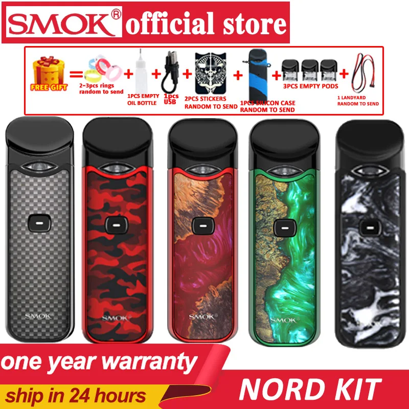 2019 Новинка! Оригинальный SMOK Nord vape комплект Pod анти протекающая мини вейп ручка с