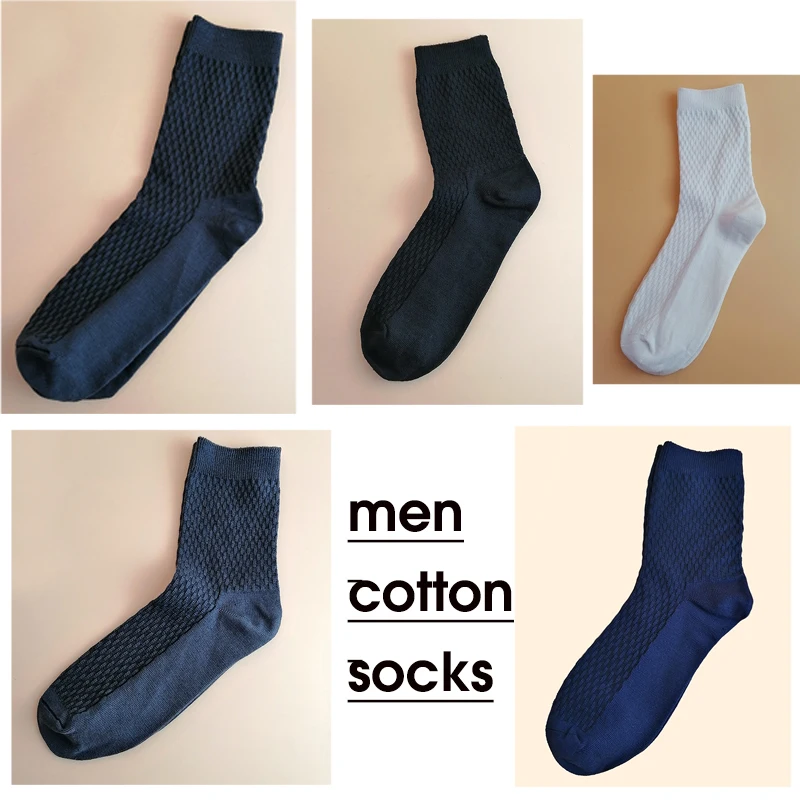 High Quality Socks Men Cotton Business Crew Socks Breathable Solid Male Anti-bacterial Man Dress Socks Fashions Dropship