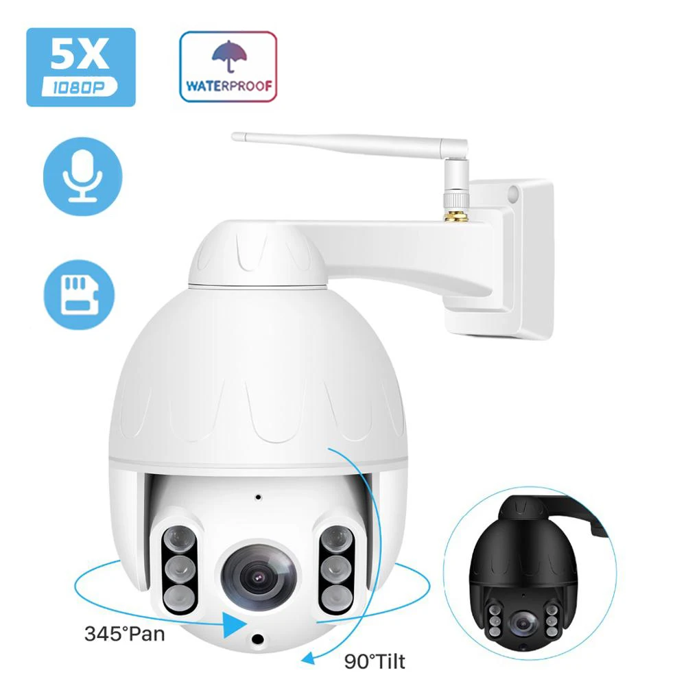 Wi-Fi IP камера 50 м PTZ Открытый водонепроницаемый IP66 скорость купольная IP камера двухсторонняя аудио SD карта движения сигнализация телефон приложение Onvif