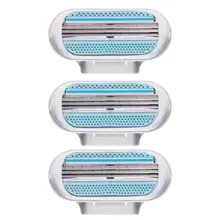 3/4 шт. Для женщин 3-слойная пышная бритья Razor Blades, машинка для стрижки волос удаления Красота инструмент легко Применение Замена удобное удаление волос