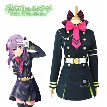 

Japanese Anime Seraph Of The End Cosplay Owari no Seraph Hiiragi Shinoa Cosplay Costumes Full Set Uniform