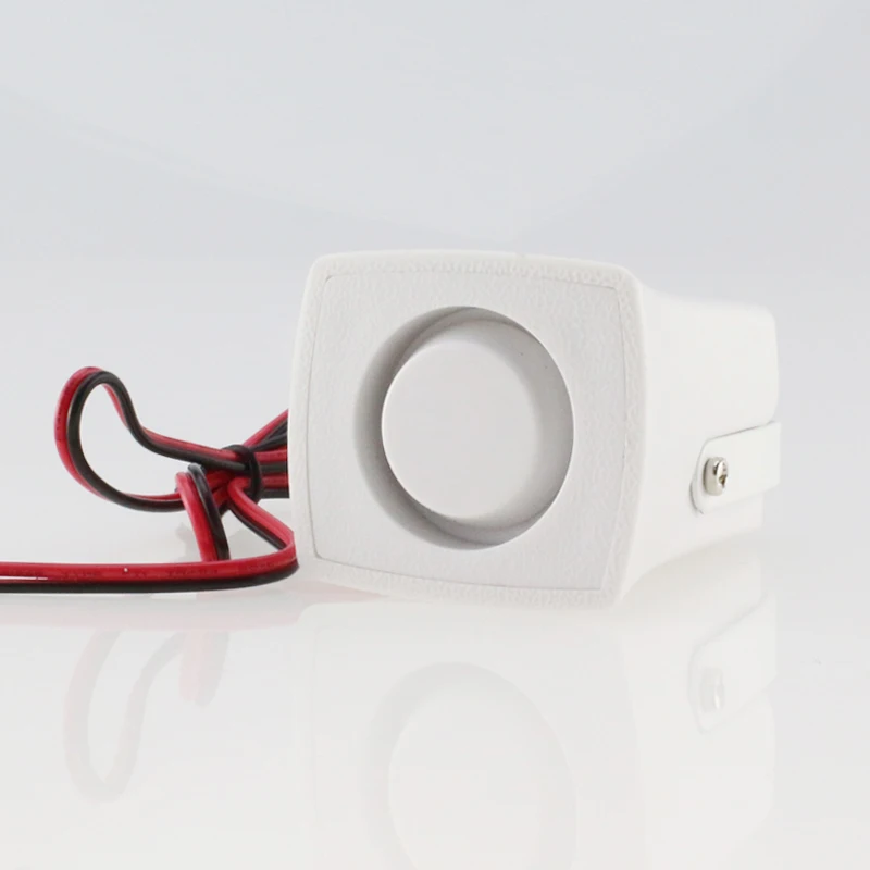 Cuerno de sirena con cable para sistema de seguridad de alarma para el hogar, accesorios de alarma, color blanco, 120dB, cc 12V, 59cm de longitud