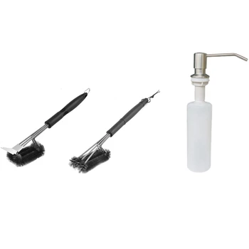 

1Pcs Wire Bristles Stainless Steel Barbecue Cleaning Brush & 1Pcs 300Ml Kitchen Sink Soap Dispenser Soap Bottle