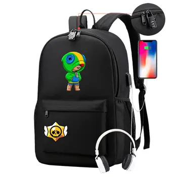 

Leon Games Backpack For Teenager Boys Girls Student School Backpack Anti-theft Usb Men Travel Bags Anti-theft Mochila