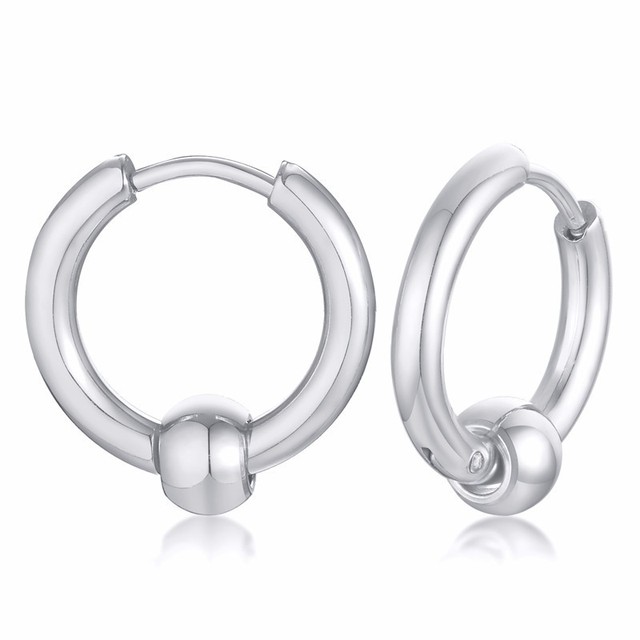 MEN EARRING HUGGIE EAR CARTILAGE STAINLESS STEEL LIP RING SEPTUM FOR MEN ROOK PIERCING EARRINGS JEWELRY