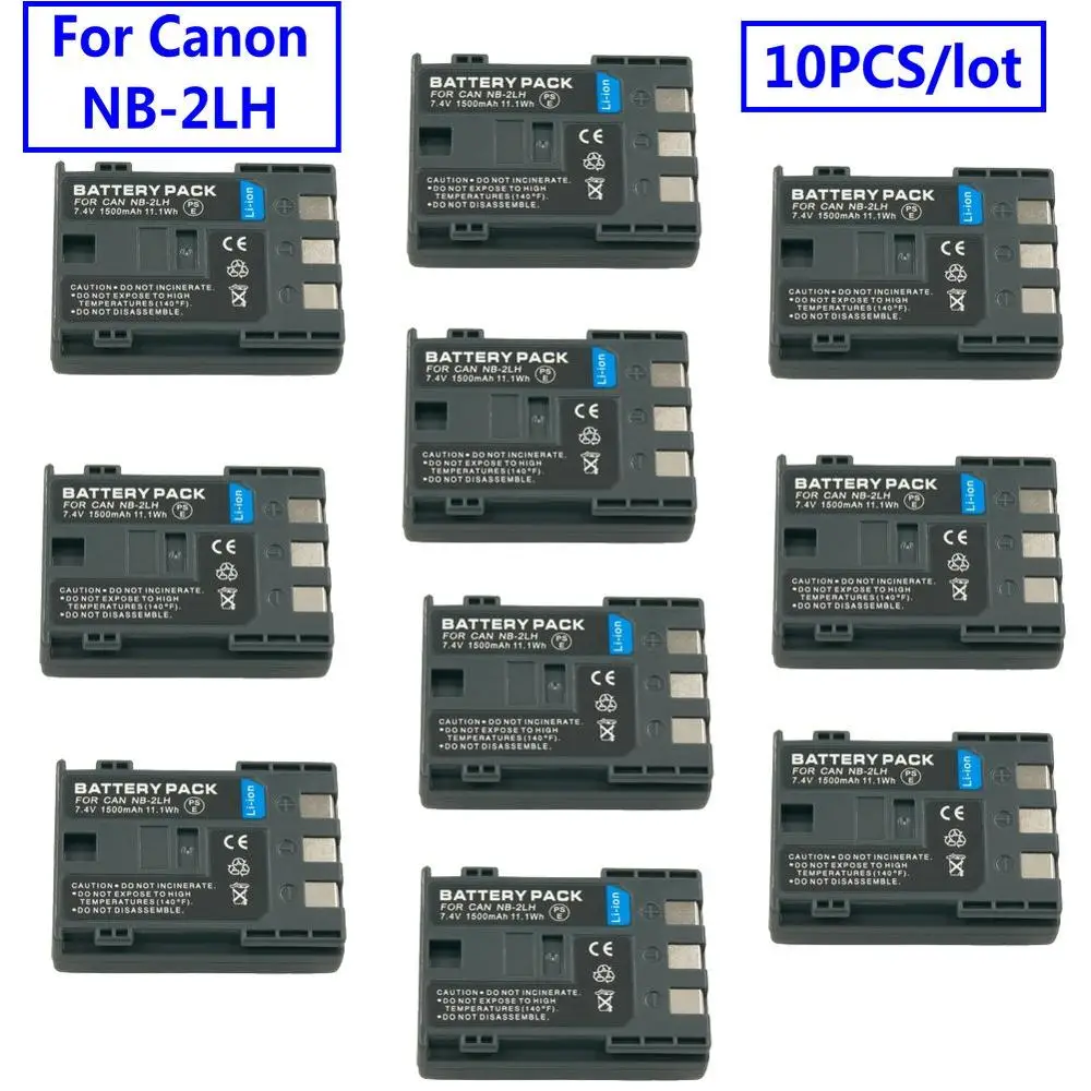 10 Pz Nb2L Nb-2L Nb-2Lh Nb2Lh 7.4V Batteria Ricaricabile Agli Ioni Di Litio Per Canon Powershot G9 S70 Eos 350D 400D Rebel Xti Md110