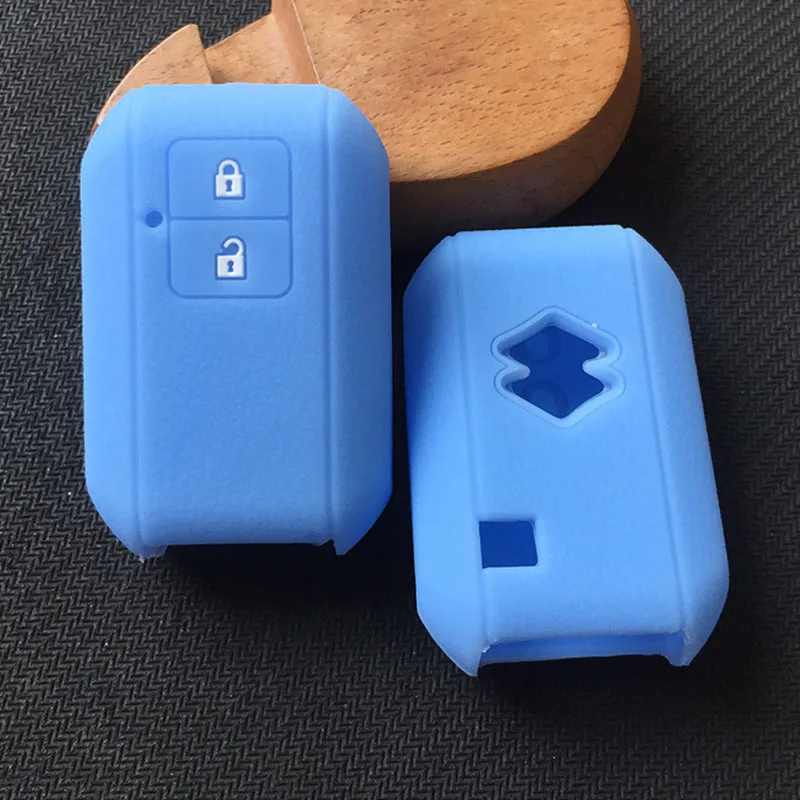 ZAD силиконовый резиновый чехол для ключа автомобиля, набор для suzuki, swift wagon R, японский монополия, тип 3c, 2 кнопки дистанционного ключа, держатель - Название цвета: light blue