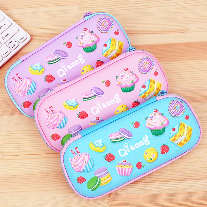 

Qi tong Pencil Case Women's Young STUDENT'S Stationery Box Dessert Cake 3D Pencil Case Eva Multi-functional Pencil Case 5648 Who