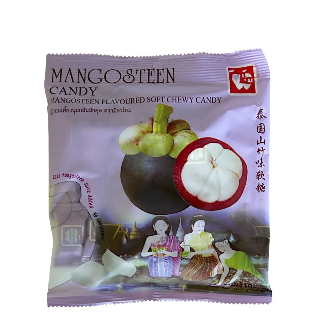 

Mangosteen Fruit Chewy Soft candy Sweet Sweetmeats Lollipops - 110g (3.88oz) X 2Bag