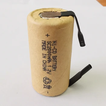 

high quality 20pcs Ni-CD SC2000mAh with tabs high power Sub C 10C 1.2V rechargeable battery for power tools cordless drill