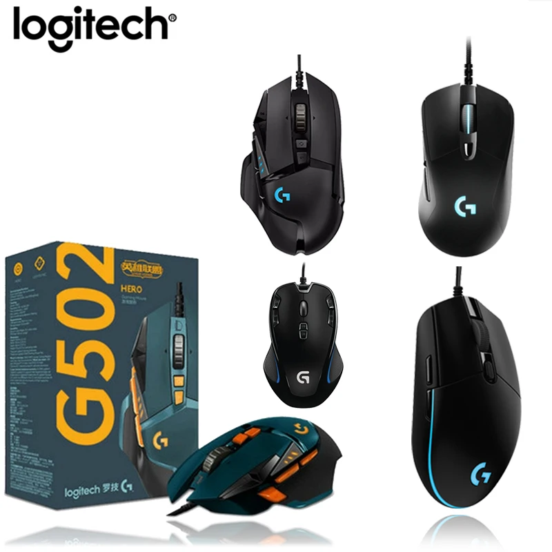 Logitech G403/G502/MX518/G402/G302/G102/G300s проводной программируемая игровая мышь RGB для LOL PUBG Fortnite