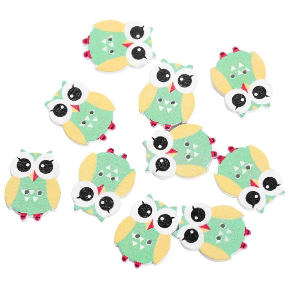 

50Pcs Multicolor Wooden OWL Buttons Charms 2 Holes Sewing Craft Scrapbooking Cardmaking Hot DIY Home Decor DIY Cloth