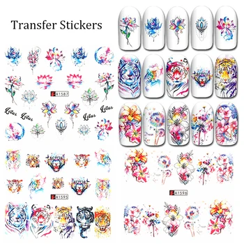 

1 Sheet Flower Animal Pattern Series Nail Water Decals Butterfly Water Transfer Slider Sticker Nail Art Wraps Decoration