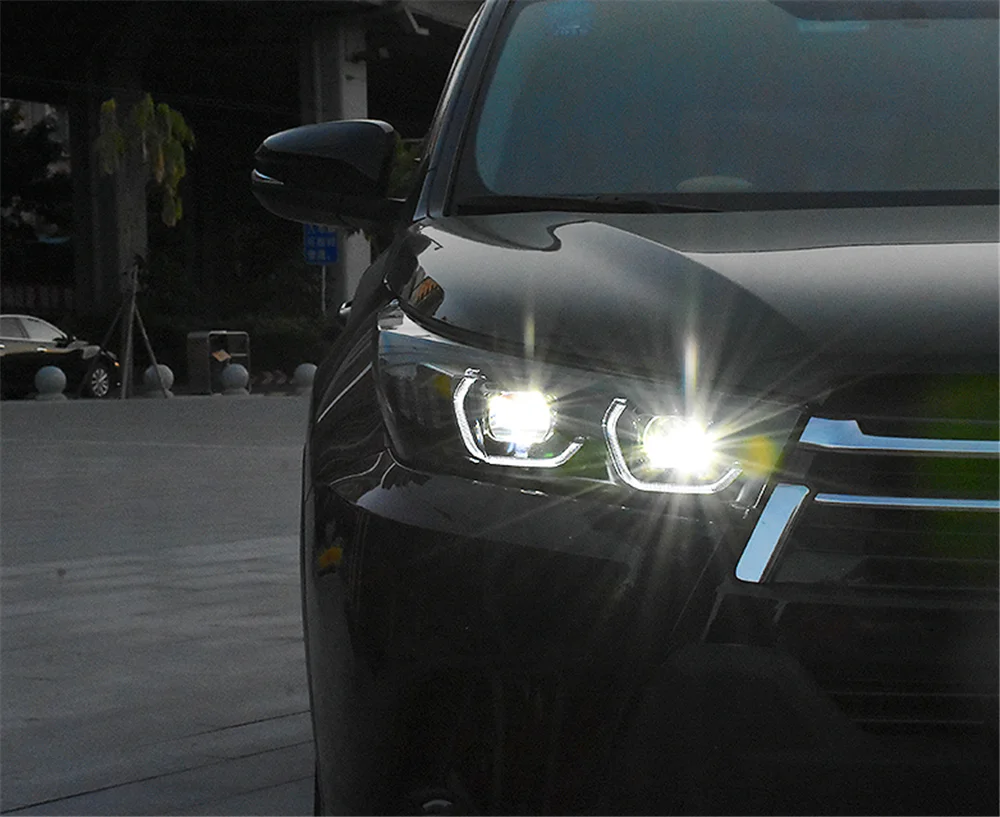 Пара для фары Toyota Highlander 16-19 Highlander светодиодный головной фонарь все светодиодный светильник источник дневные ходовые огни динамический поворот