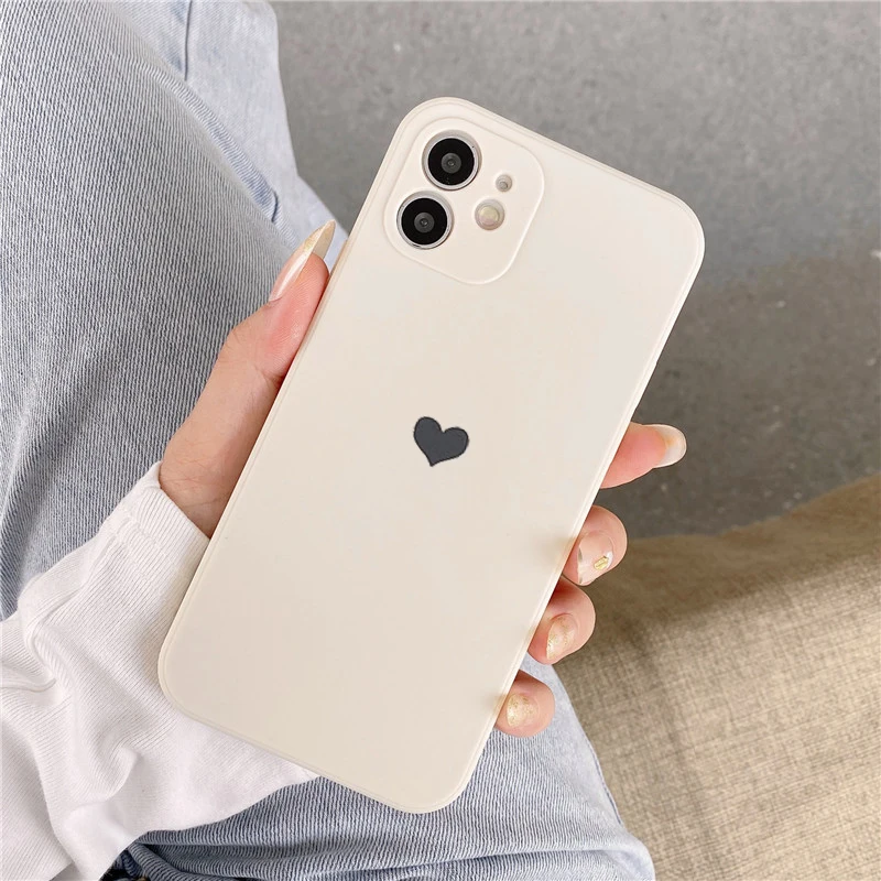 Anti-fall Matte Love Heart Soft TPU Phone Case For OPPO Reno 5 6 Pro A11X A92s A91 A72 5G A55 A15 A53 A52 A9 A8 A7X A7 A5 Cover