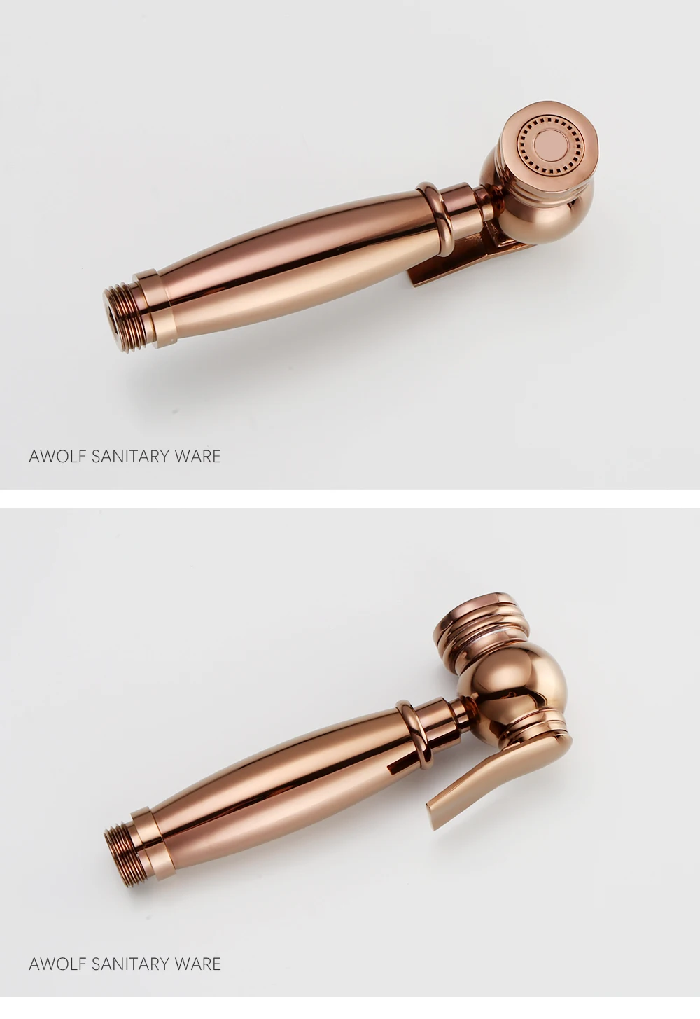 Description Picture 5 of itemHand Held Bidet Sprayer Rose Gold Solid Brass Hot And Cold Mixer Valve Faucet Douche Kit Toilet Shattaf Shower Polishing AP2192