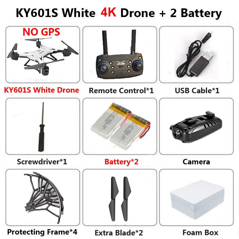 KY601G KY601S Профессиональный Дрон с камерой 4K HD 5G WiFi gps FPV дистанционное управление расстояние 2 км RC Квадрокоптер вертолет детские игрушки - Цвет: KY601S 4K W 3B