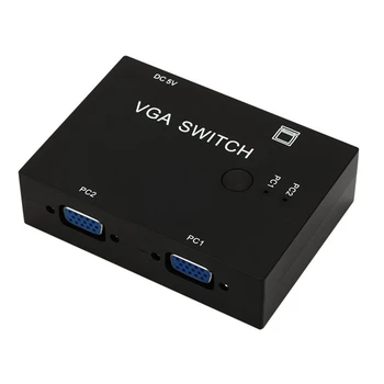 

2 PC to 1 Monitor VGA Switch Box Metal Lcd Tv 2 in 1 Out Video Sharing Box Converter