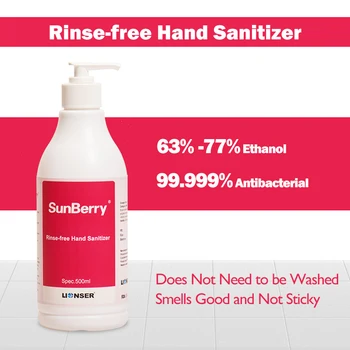 

Anteseptic Hand Sanitizer Rinse-free 75% Alcohol liquid Desinfectante hand wash 500ml/bottle