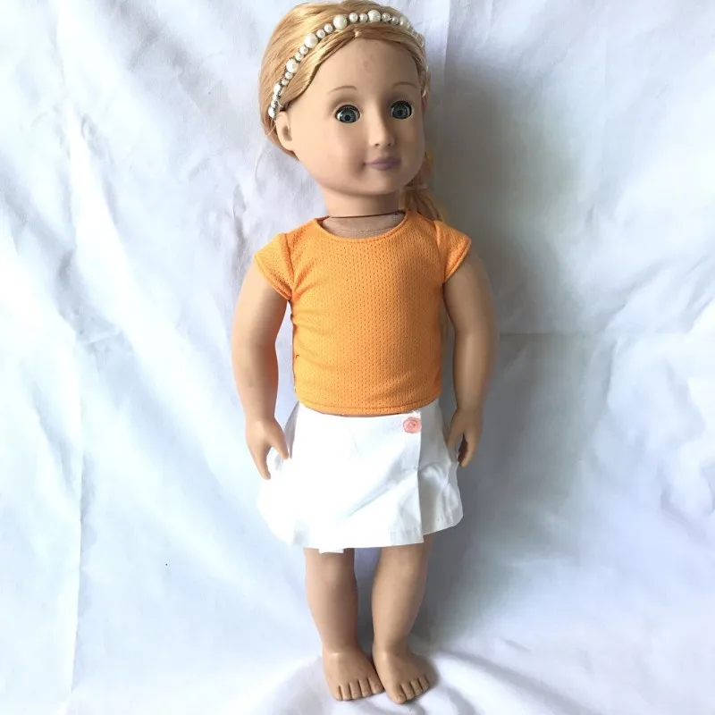 Кукольное платье принцессы ручной работы, одежда для 18 дюймов, американская кукольная одежда и аксессуары, подходит для 43-см, детские куклы - Цвет: Цвет: желтый