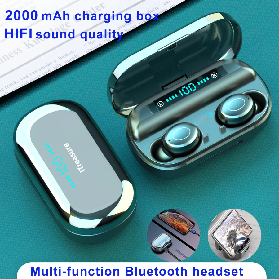 V9 Bluetooth 5 0 наушники беспроводные 8D стерео Спортивные Беспроводные мини гарнитура