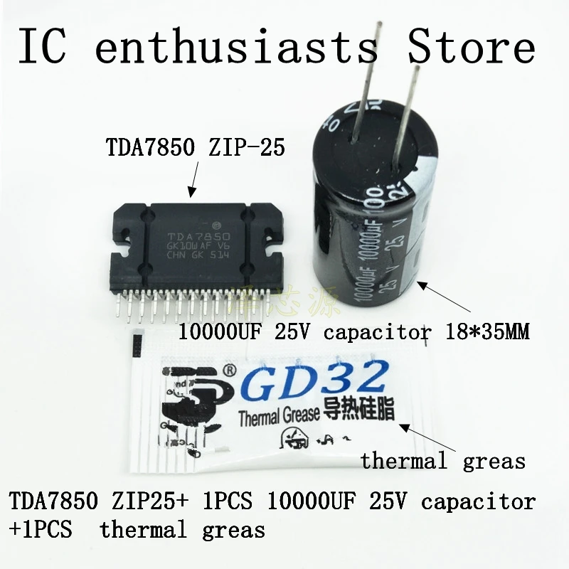 

100%NEW ORIGINAL TDA7850 ( 4 x 50w ) 1PCS TDA7850 TDA 7850 Gift: ( 1PCS 10000UF 25V capacitor +1bag thermal grease )