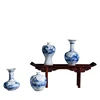 Jingdezhen pure handmade hand painted small vase living room tea table antique blue and white porcelain mini flower arrangement 3
