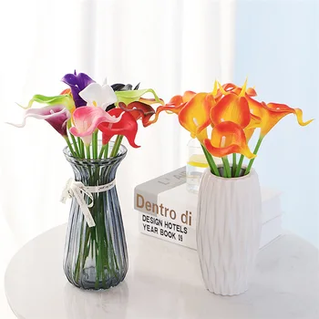 

10 Pieces/lot Real Touch PU Calla Lily Artificial Flower Simulation Flowers Home Accessories Decoration Garden Decoration