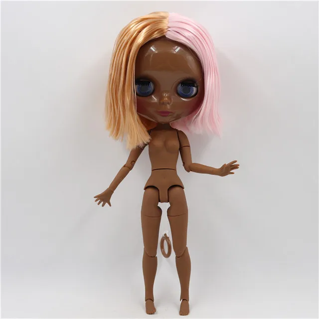 Neo Blythe Doll with Multi-Color Hair, Black Skin, Shiny Face & Factory Jointed Body 1