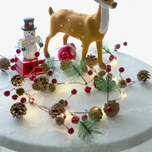 

New Year 2021 Tree Decorations Christmas Ornaments 2m 20 Led Copper Wire Pine Cone Star String Lights Christmas Warm White