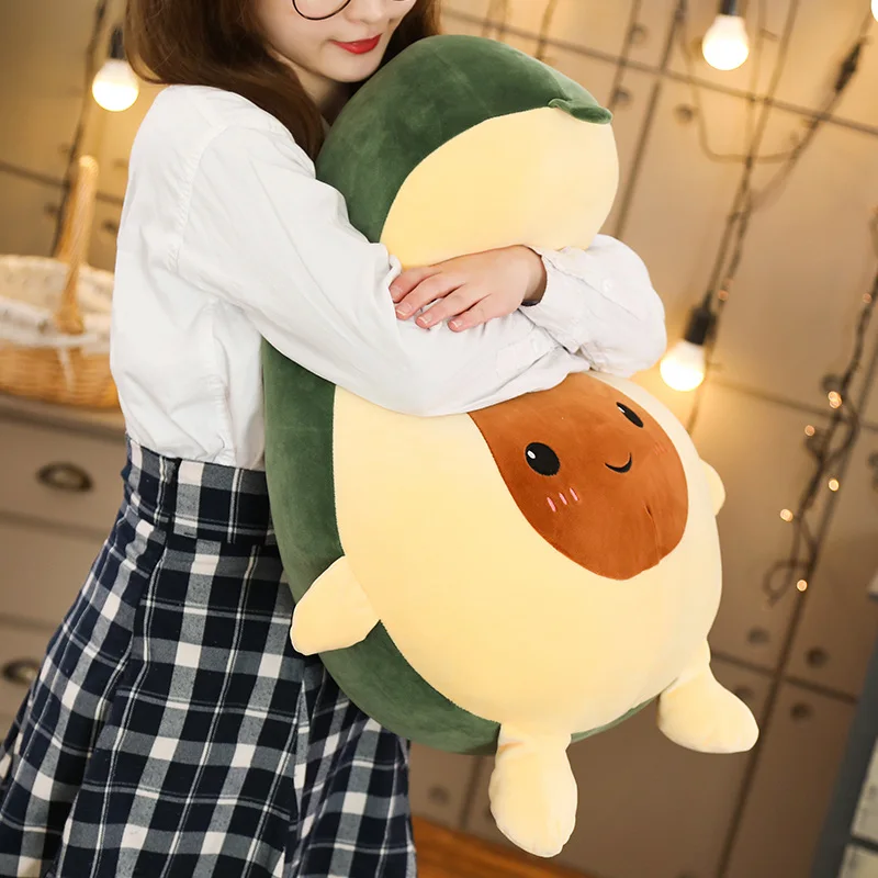 Plush Avocado Toy Figured Cartoon Fruit Doll Squishy Soft Stuffed Green Family Avocados Plushie Decor Kids Gift