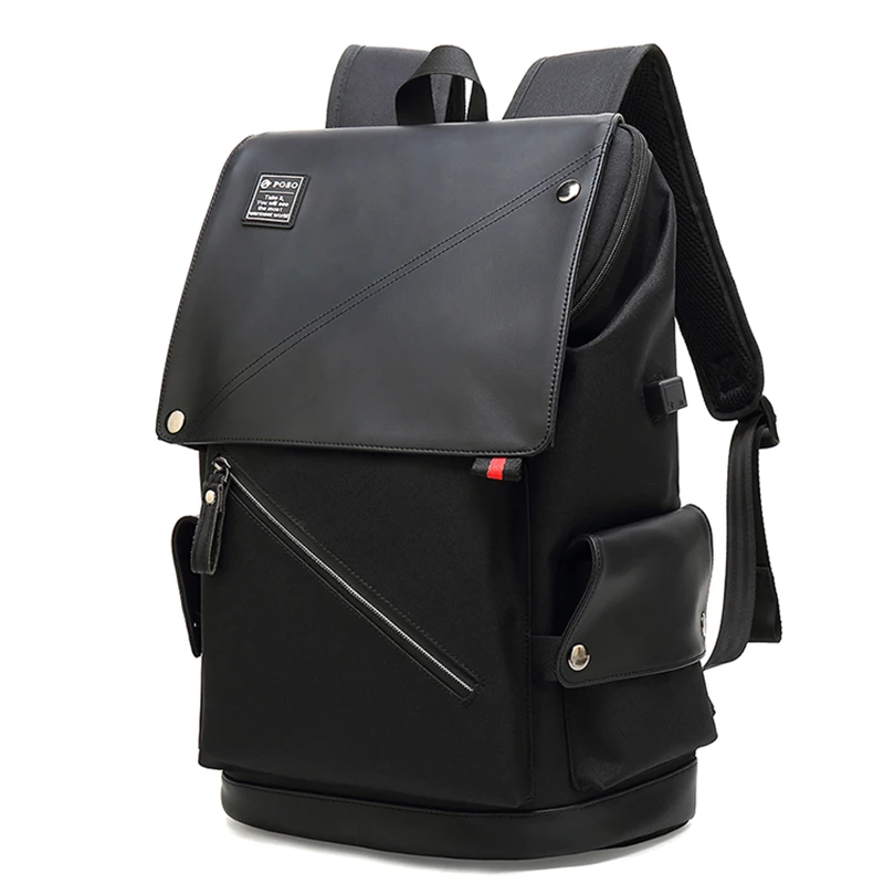 Men Laptop Backpack Made by POSO Black/Khaki PS 681 Notebook Computer